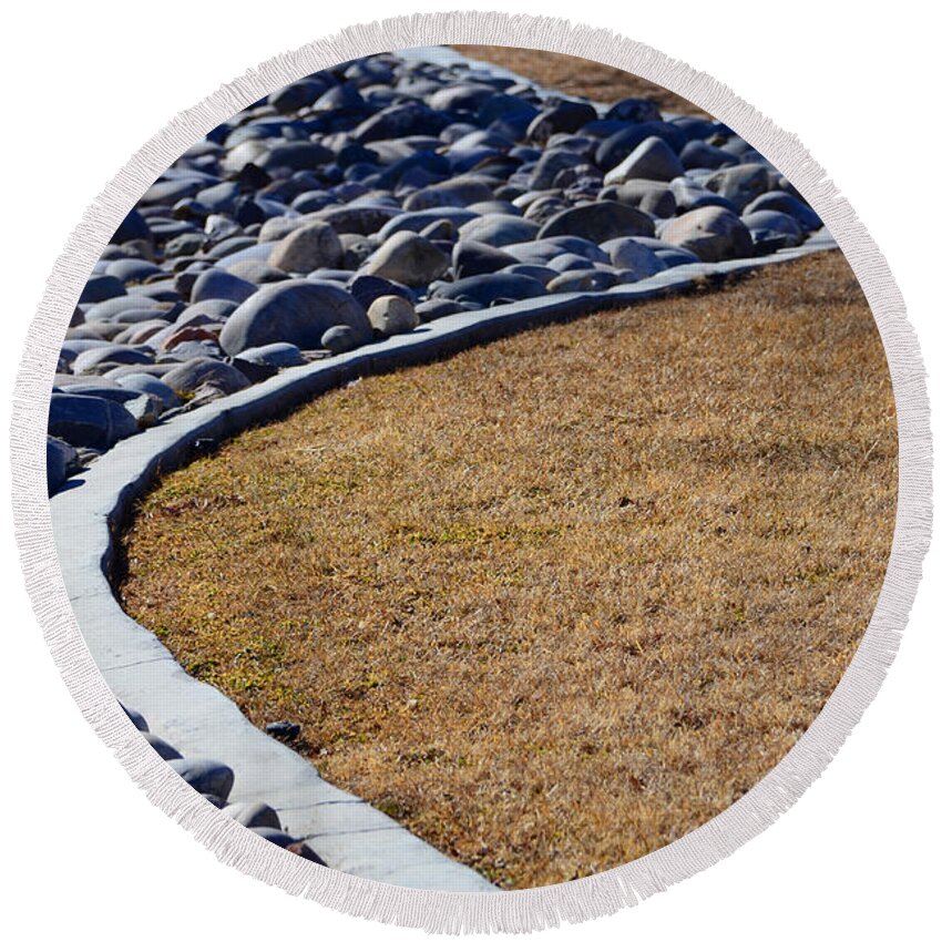 Rock Round Beach Towel featuring the photograph Curvy path by Robert WK Clark