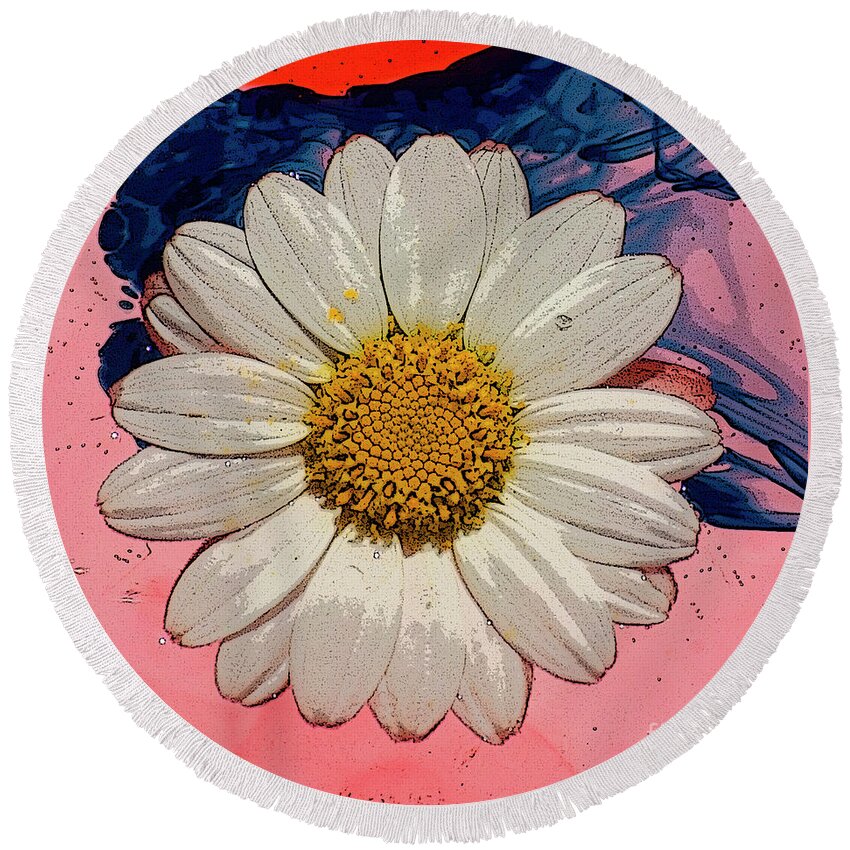 Daisy Round Beach Towel featuring the photograph Daisy Swirls 2 by Jim And Emily Bush
