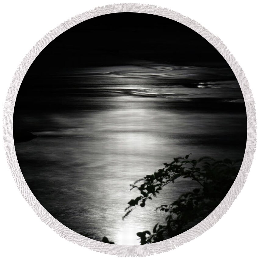 River Round Beach Towel featuring the digital art Dark River by Kathleen Illes