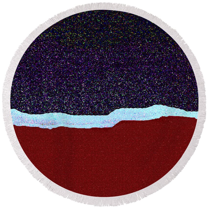 Digital Painting Round Beach Towel featuring the digital art Dark Sky by John Vincent Palozzi