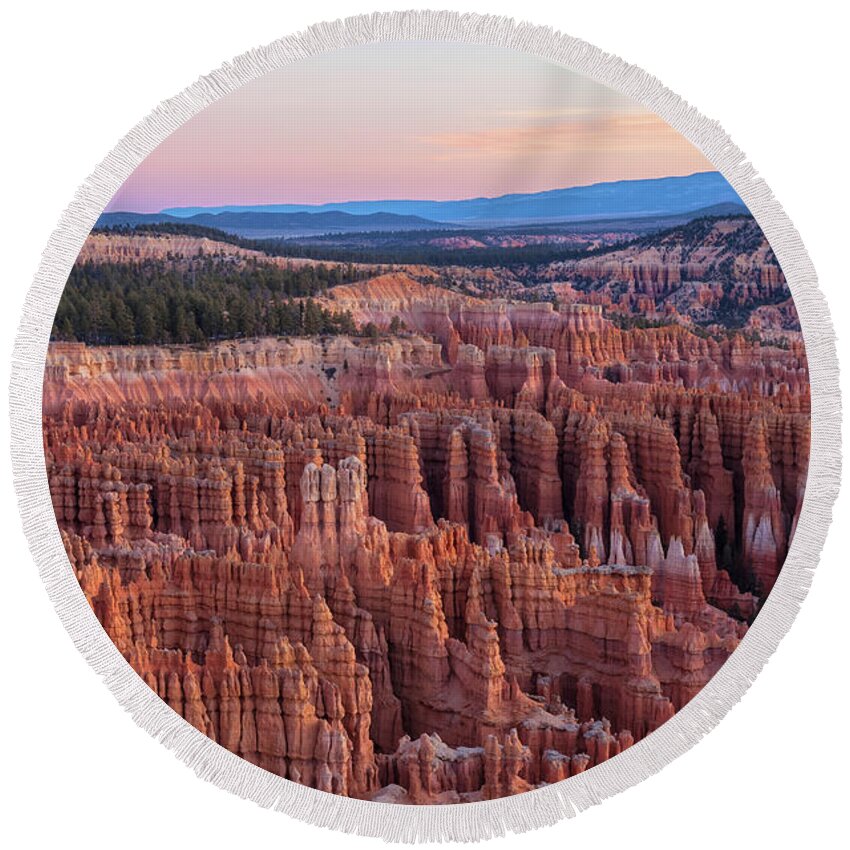 Bryce Canyon National Park Round Beach Towel featuring the photograph Dawn At Bryce by Jonathan Nguyen