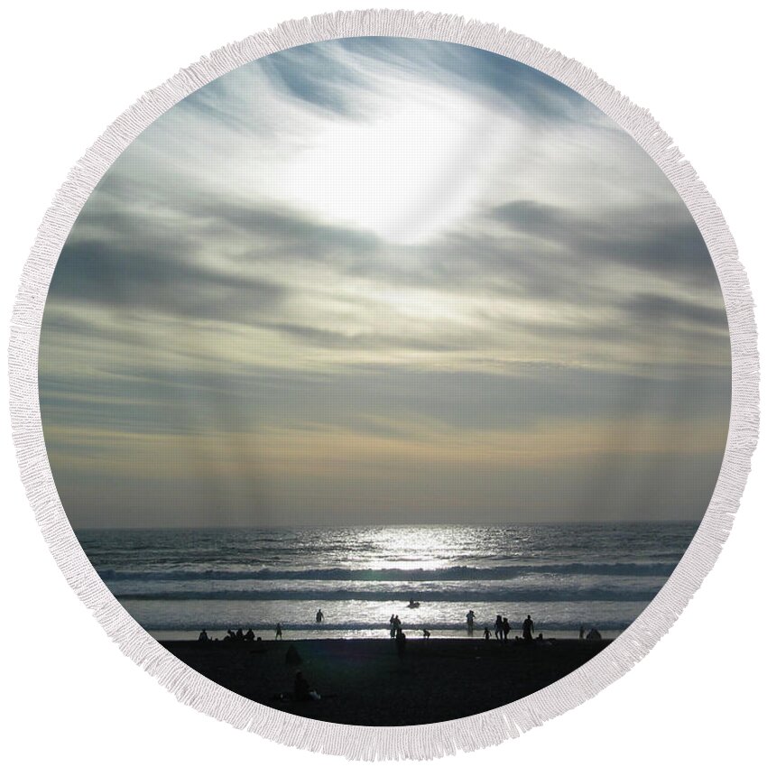 Beach Round Beach Towel featuring the photograph Day at the Beach by Jeff Floyd CA