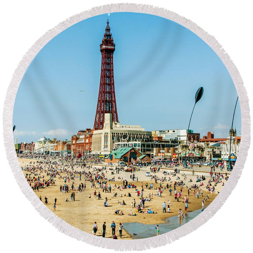 Beach Round Beach Towel featuring the photograph Day Trippers by Nick Barkworth