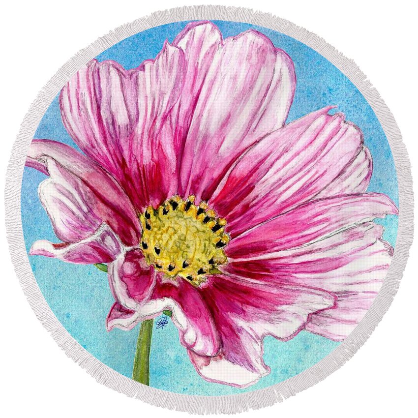 Mccombie Round Beach Towel featuring the painting Daydream by J McCombie