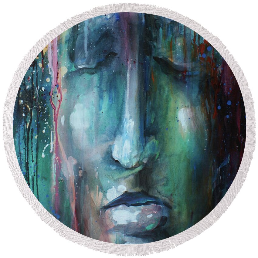 Urban Expression Round Beach Towel featuring the painting Daydream by Michael Lang