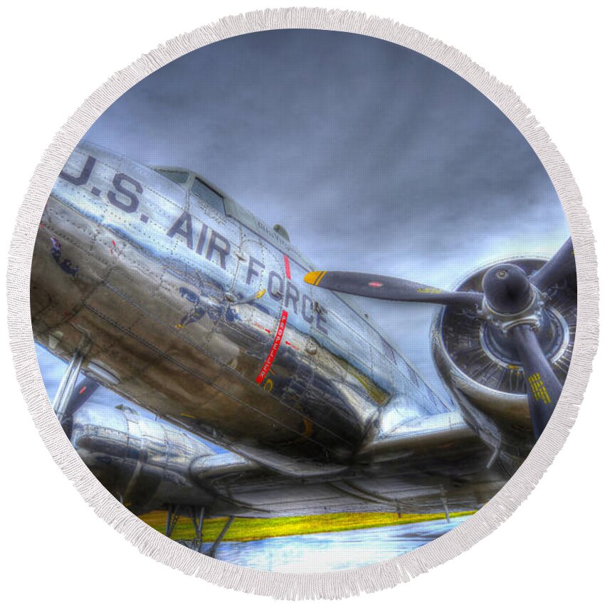 Dc-3 Round Beach Towel featuring the photograph Dc-3 by Phil And Karen Rispin