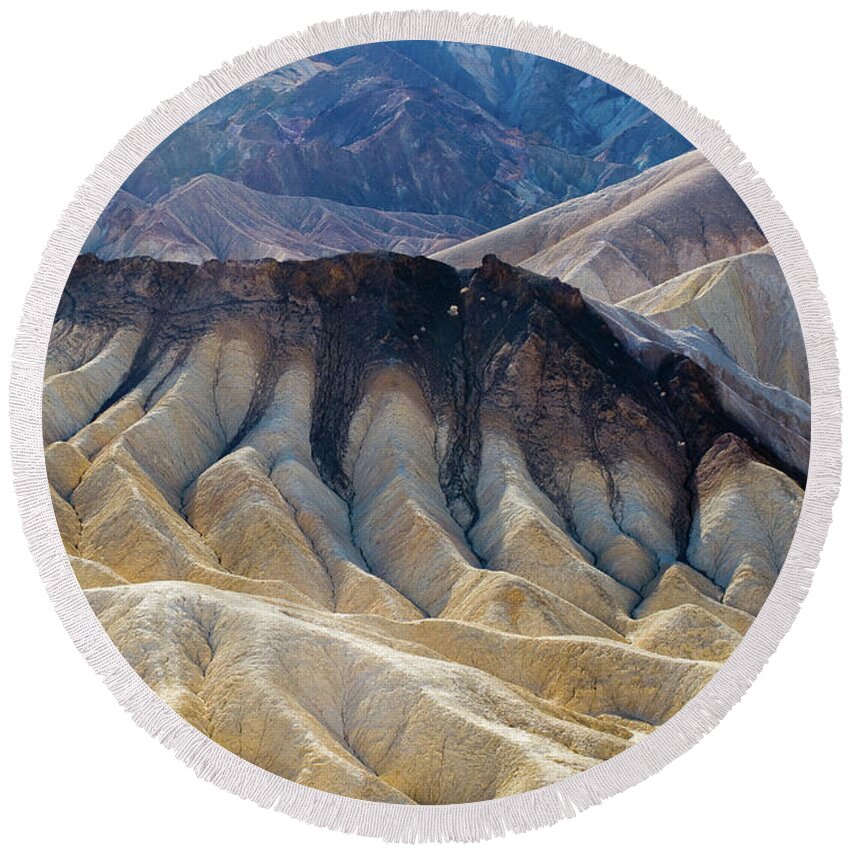 Death Valley Round Beach Towel featuring the photograph Death Valley - Rock Formations by Rich S