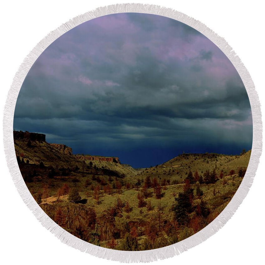 Central Oregon Round Beach Towel featuring the photograph Deeper Part of the Mystery by Douglas Berg
