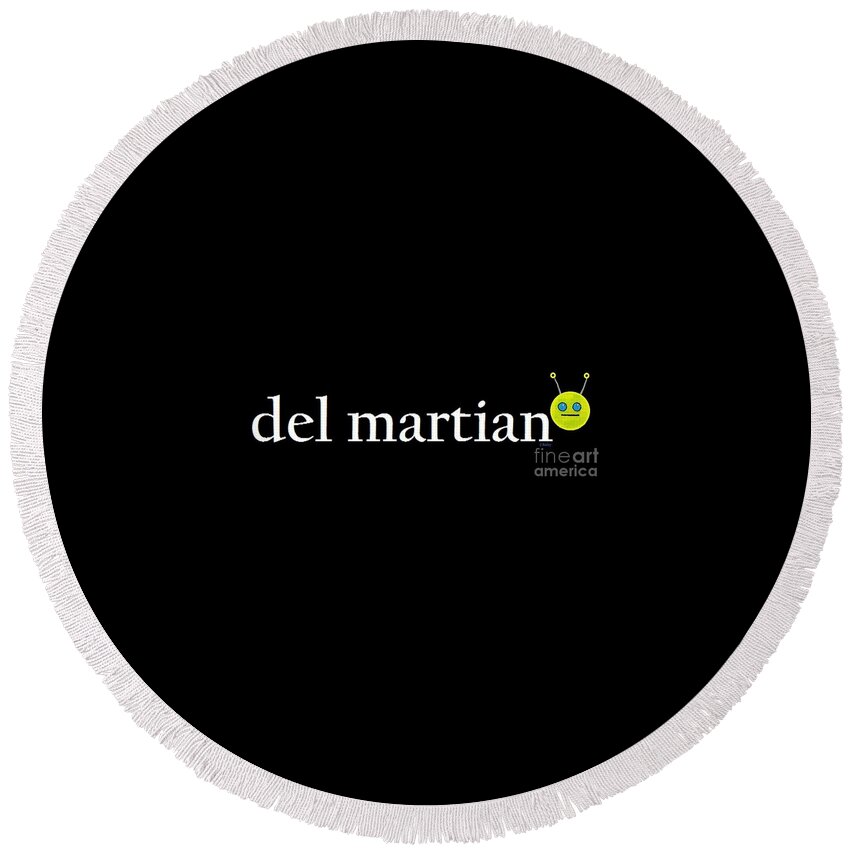 Del Mar Round Beach Towel featuring the painting Del Martian by Denise Railey