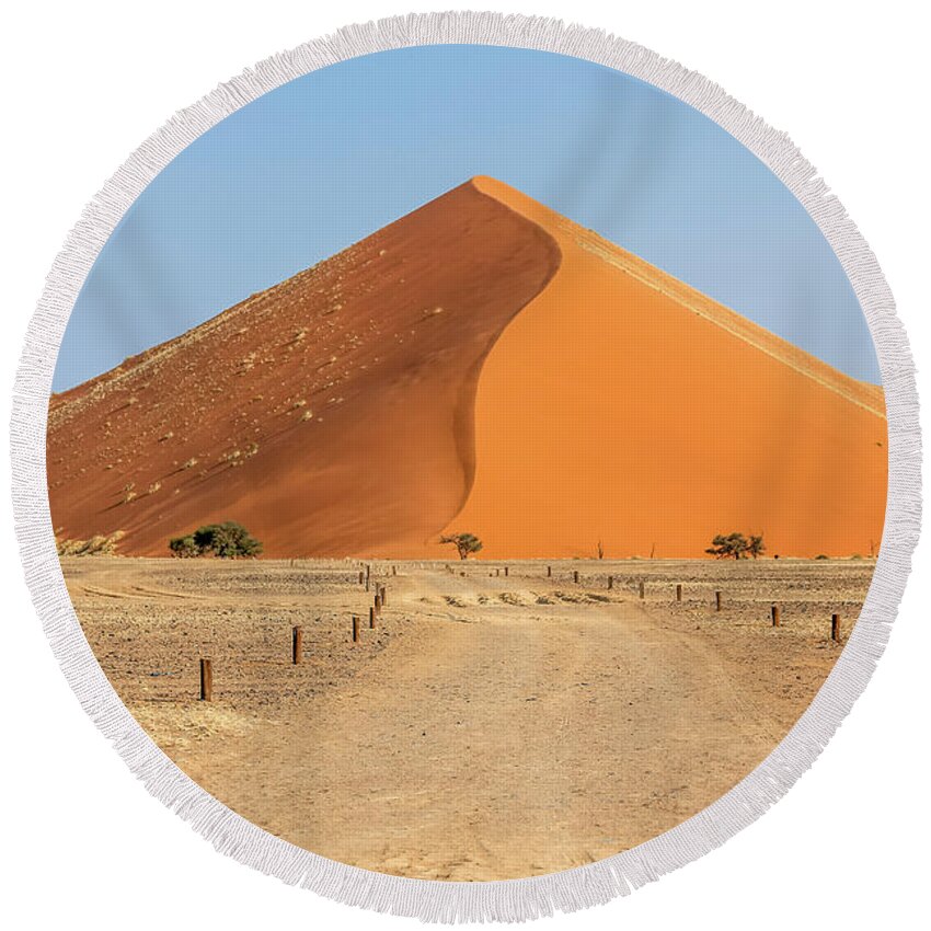 African Round Beach Towel featuring the photograph Desert dune by Benny Marty