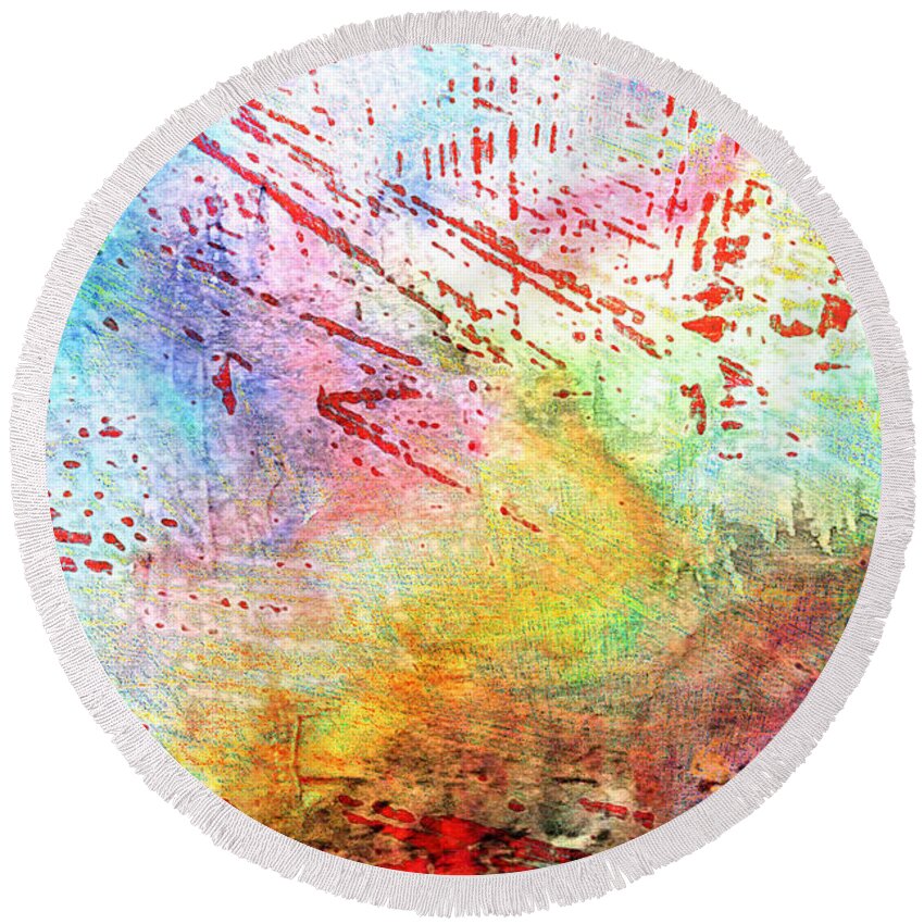 Abstract Round Beach Towel featuring the photograph Digital abstract by Tom Gowanlock