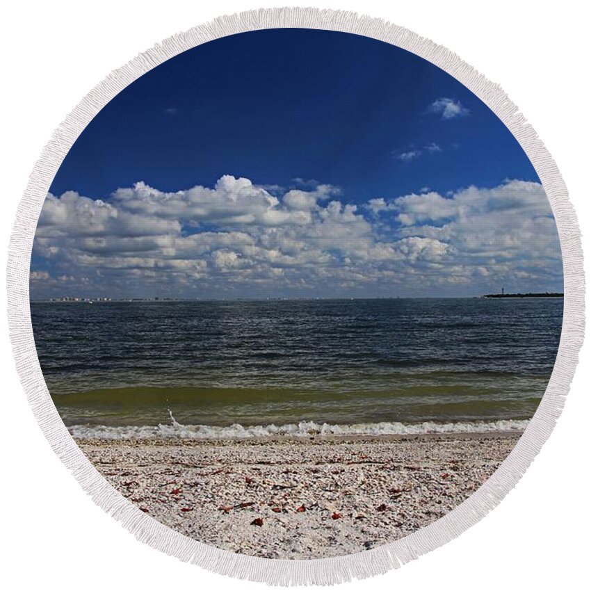 Wave Round Beach Towel featuring the photograph Digital Disruption by Michiale Schneider