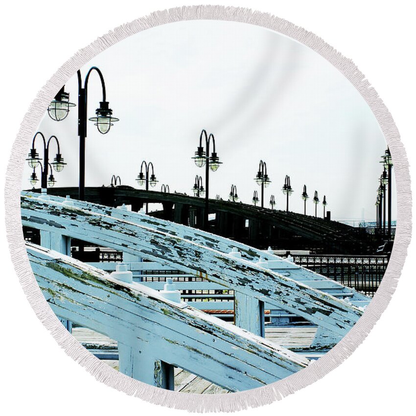 Dock Round Beach Towel featuring the photograph Dock #1873 by Raymond Magnani