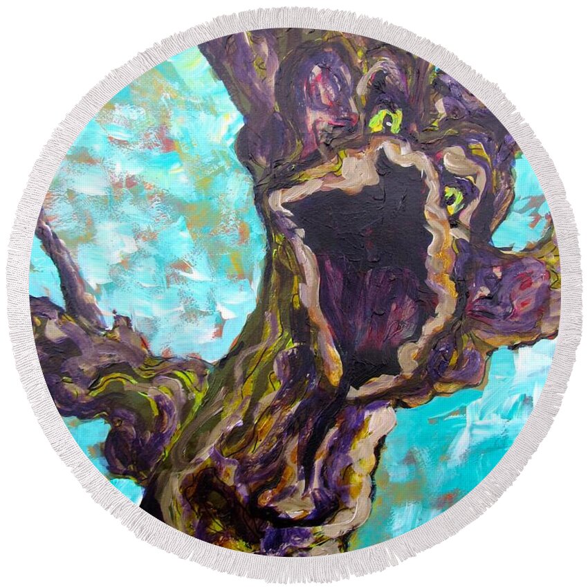 Tree Round Beach Towel featuring the painting Dogwood by Barbara O'Toole
