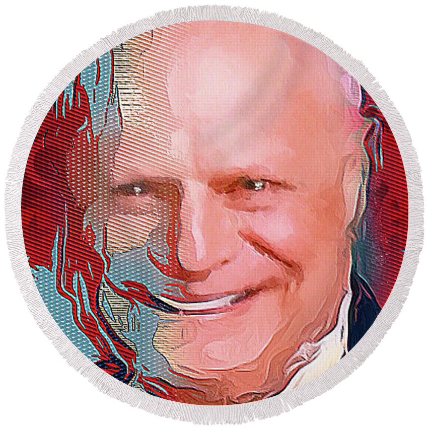 Don Rickles Round Beach Towel featuring the digital art Don Rickles by Ted Azriel