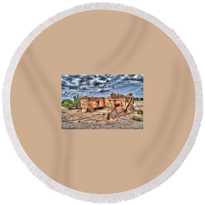  Round Beach Towel featuring the photograph Doors Closed by John Johnson