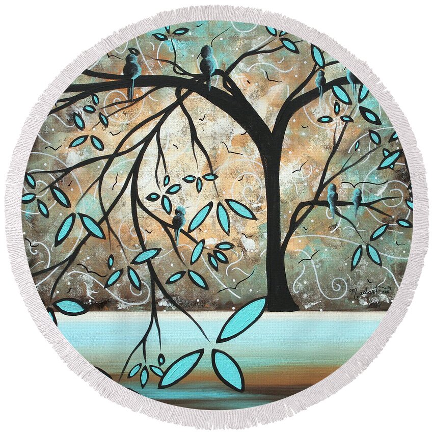 Wall Round Beach Towel featuring the painting Dream State I by MADART by Megan Duncanson