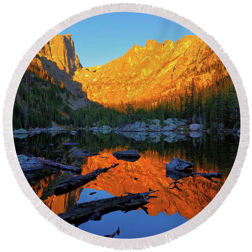 Dream Lake Round Beach Towel featuring the photograph Dream Within A Dream by Greg Norrell
