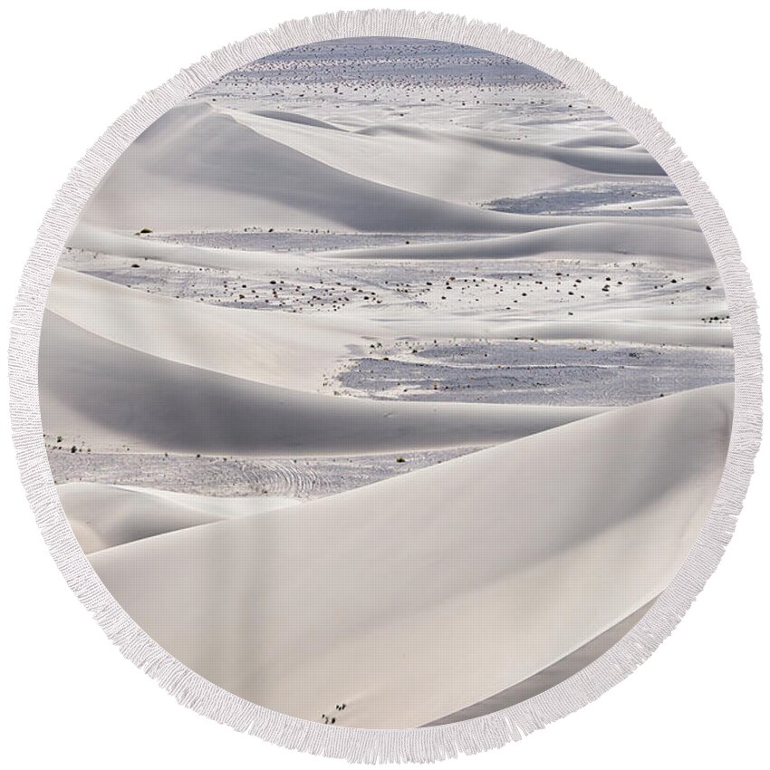 Aerial Shots Round Beach Towel featuring the photograph Dumont Dunes 17 by Jim Thompson