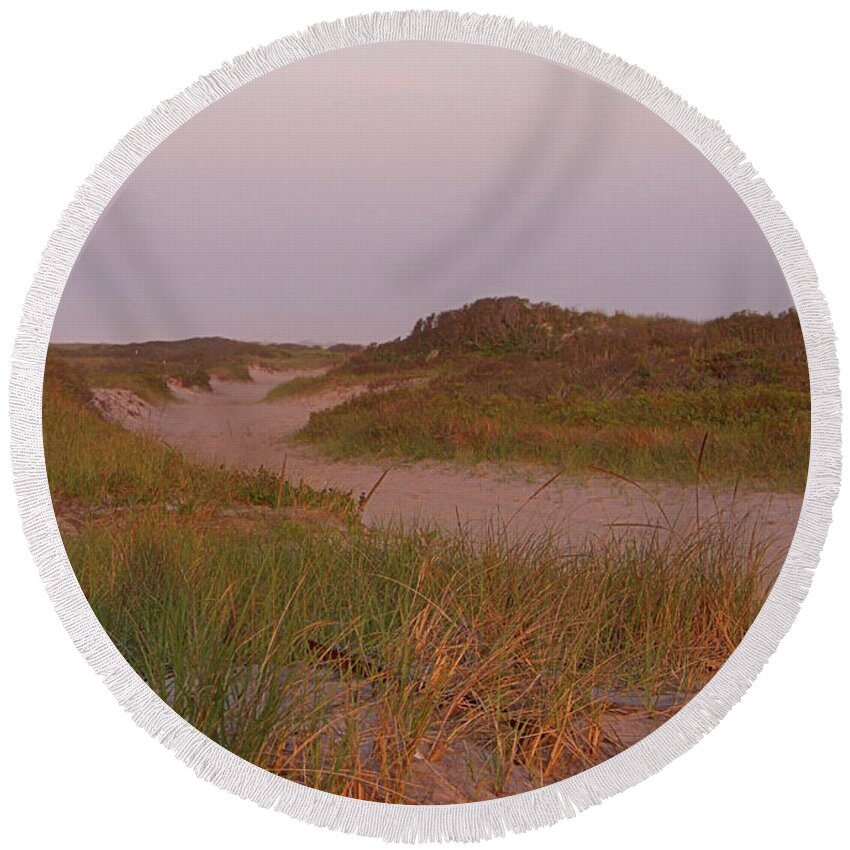 Dune Round Beach Towel featuring the photograph Dune Road by Newwwman