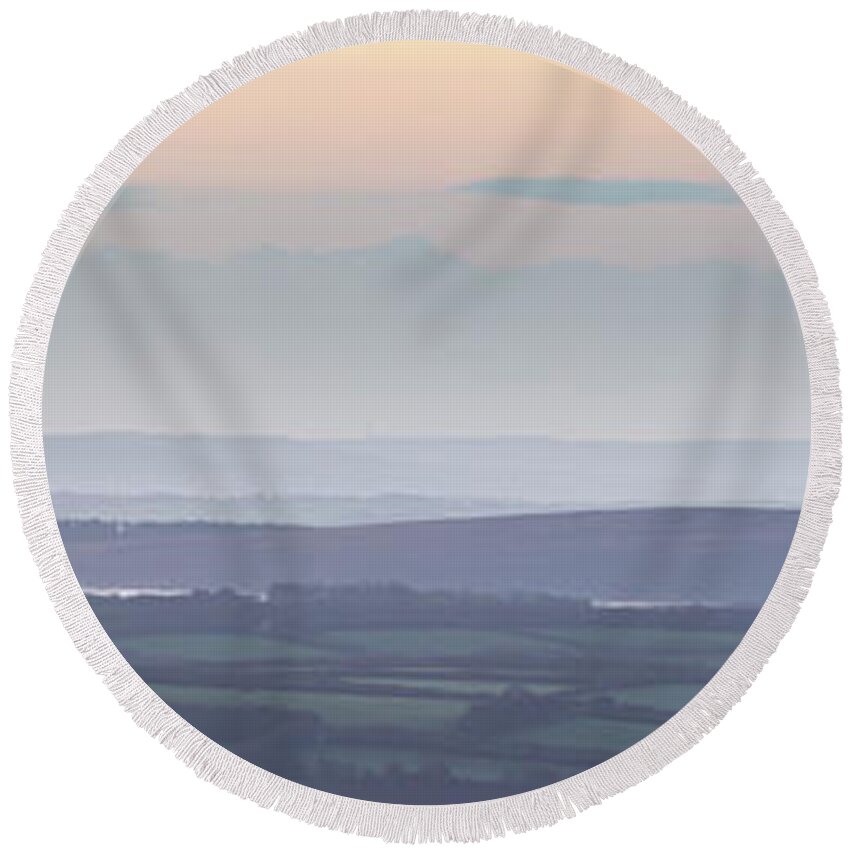 Exmoor Round Beach Towel featuring the photograph Dunkery Hill Morning by Andy Myatt
