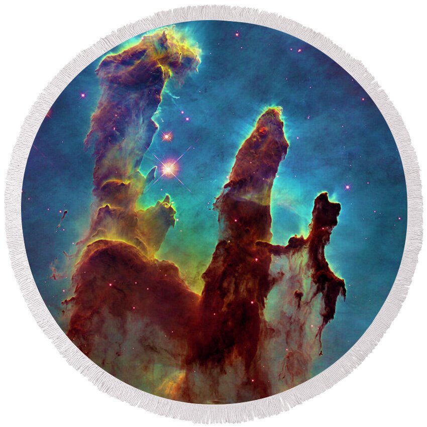 Eagle Nebula Round Beach Towel featuring the photograph Eagle Nebula by Paul W Faust - Impressions of Light