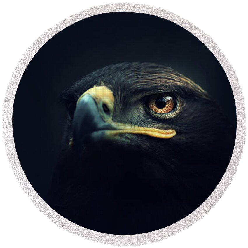 #faatoppicks Round Beach Towel featuring the photograph Eagle by Zoltan Toth