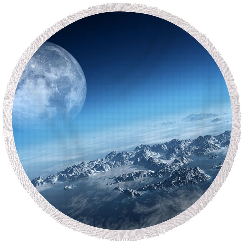 Earth Round Beach Towel featuring the photograph Earth icy ocean aerial view by Johan Swanepoel