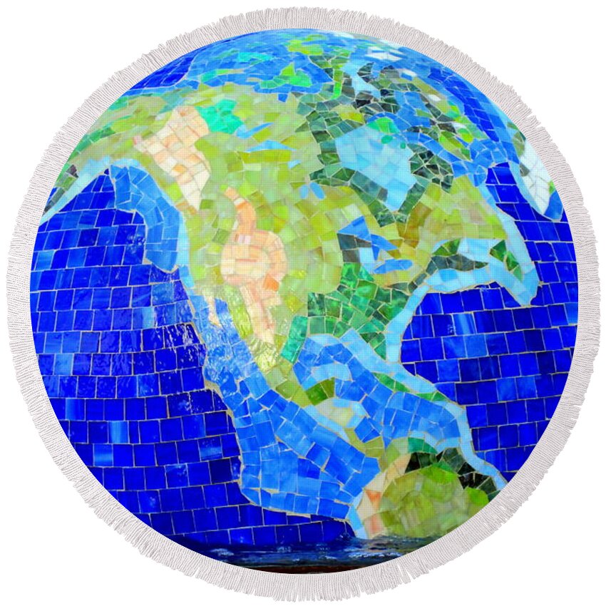 Earth Mosaic Round Beach Towel featuring the photograph Earth Mosaic 2 by Randall Weidner