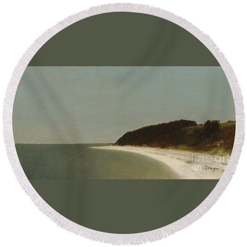Beach Round Beach Towel featuring the painting Eaton's Neck, Long Island, 1872 by John Frederick Kensett