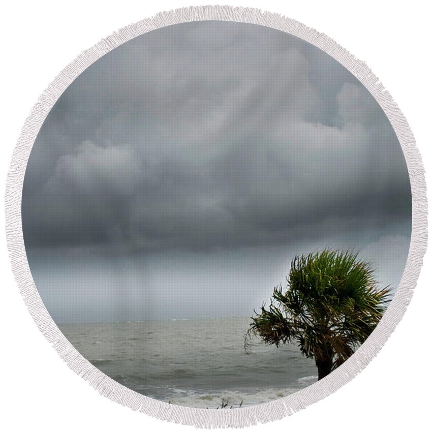 Culture Round Beach Towel featuring the photograph Edisto Haze by Skip Willits