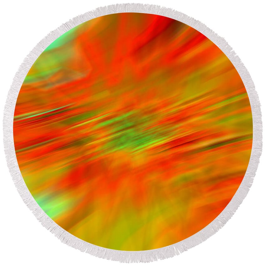 Abstract Photograph Round Beach Towel featuring the photograph Electric Abstract by Kelly Holm