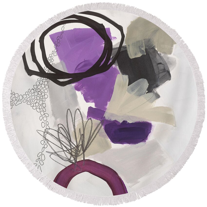 Painting Round Beach Towel featuring the painting Element # 10 by Jane Davies