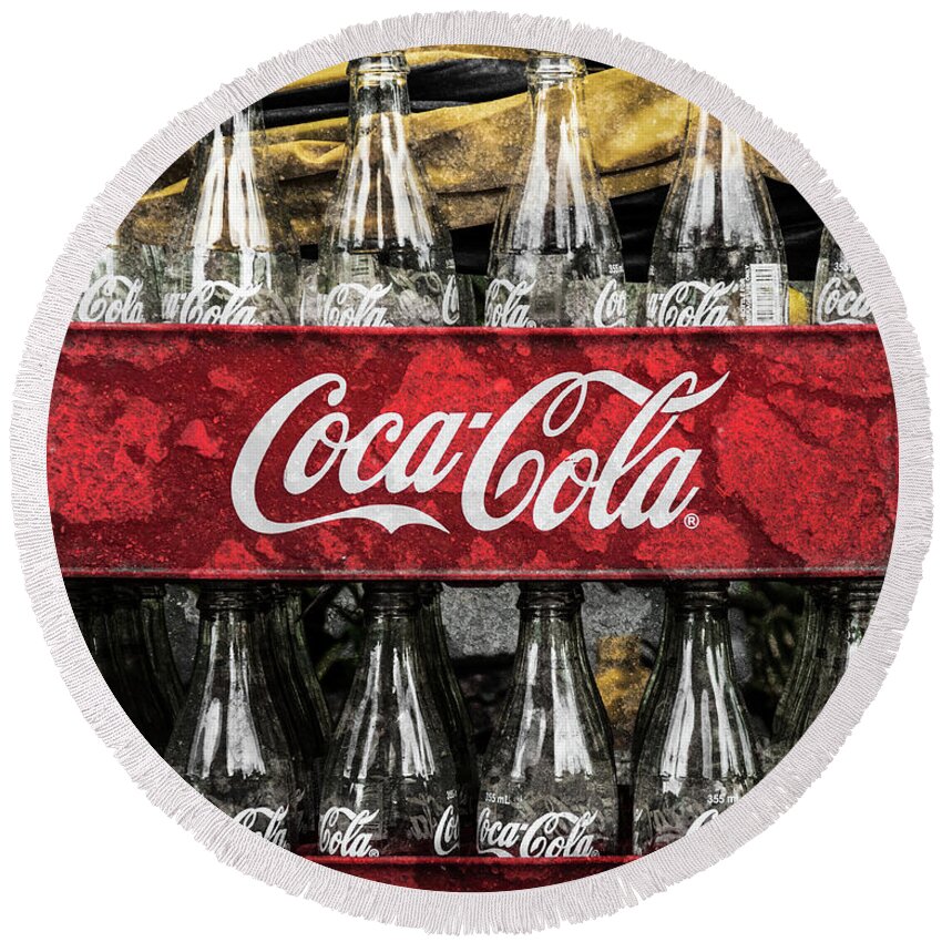 Cocacola Round Beach Towel featuring the photograph Empties by Michael Arend