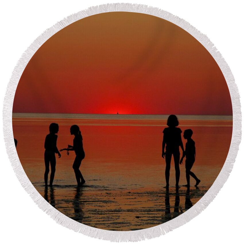 Beach Round Beach Towel featuring the photograph Encounters of the First Kind, First Encounter Beach, Cape Cod by Debra Banks