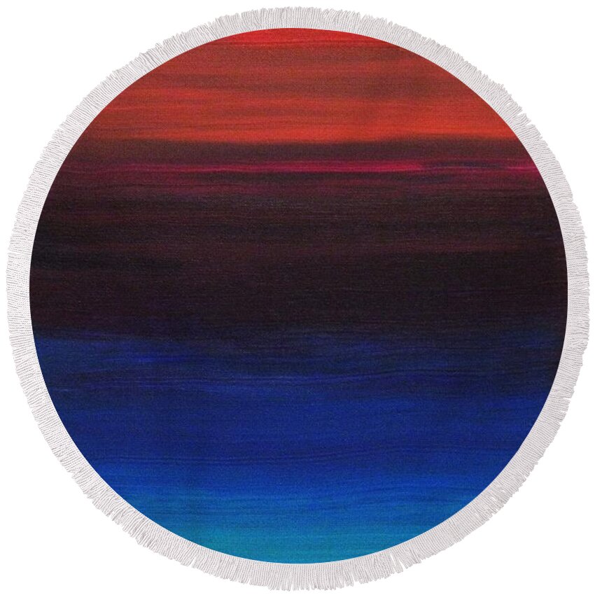 Original Round Beach Towel featuring the painting Endless by Todd Hoover