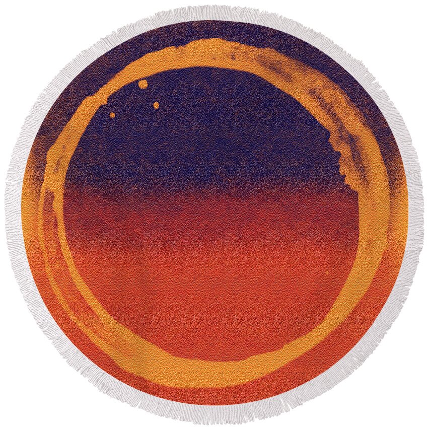 Enso Round Beach Towel featuring the painting Enso 8 by Julie Niemela