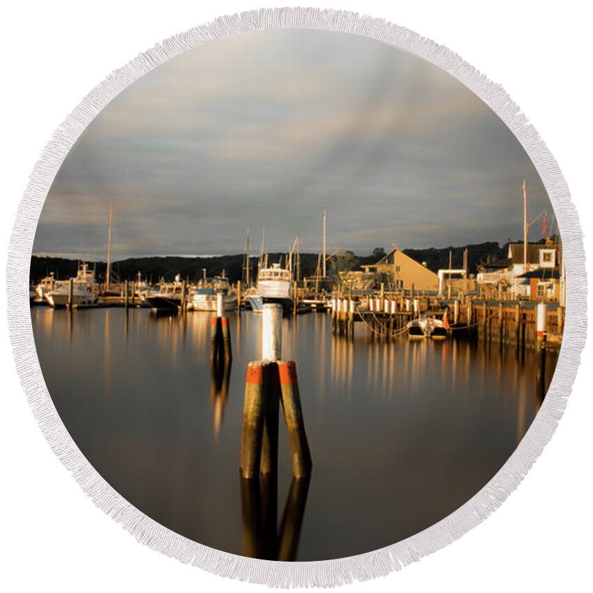 Sunrise Round Beach Towel featuring the photograph Essex CT by JCV Freelance Photography LLC