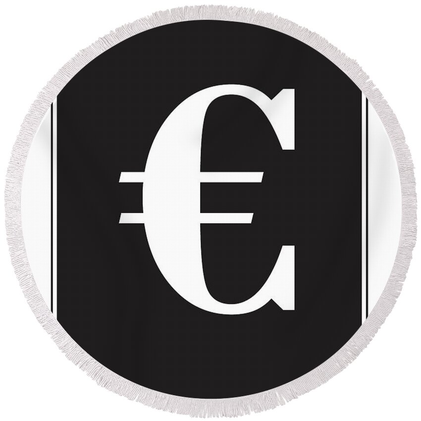 Euro Symbol Round Beach Towels