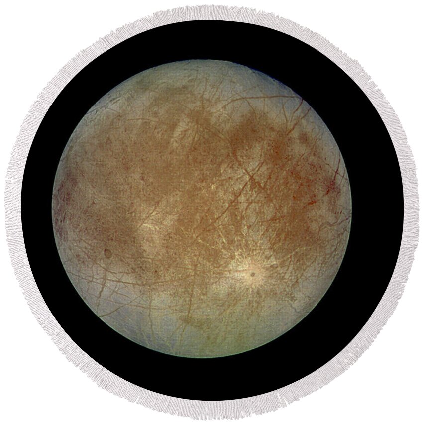 Moon Round Beach Towel featuring the photograph Europa, Moon Of Jupiter by NASA/JPL-Caltech