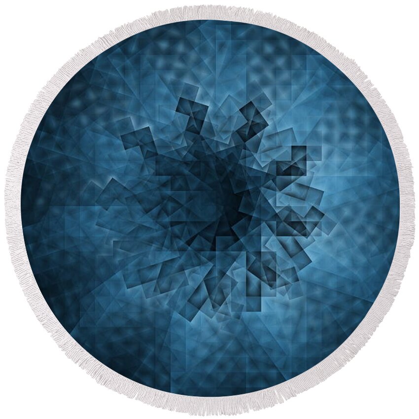Blue Round Beach Towel featuring the photograph Eye Of The Crystal by Cheryl Charette