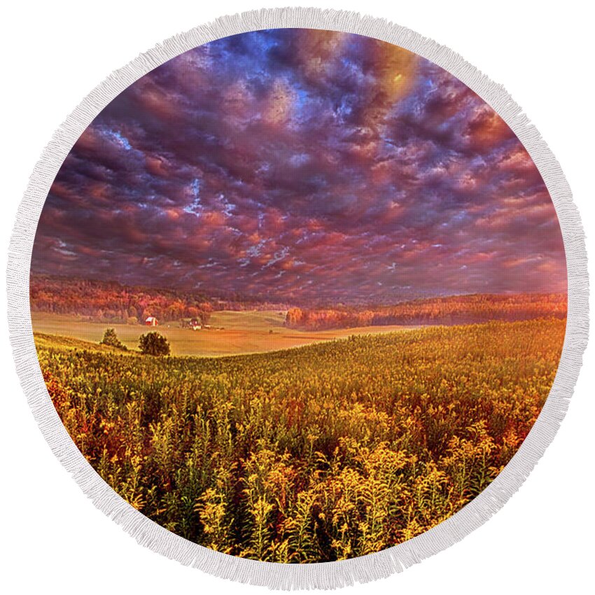 Inspirational Round Beach Towel featuring the photograph Eyesight by Phil Koch