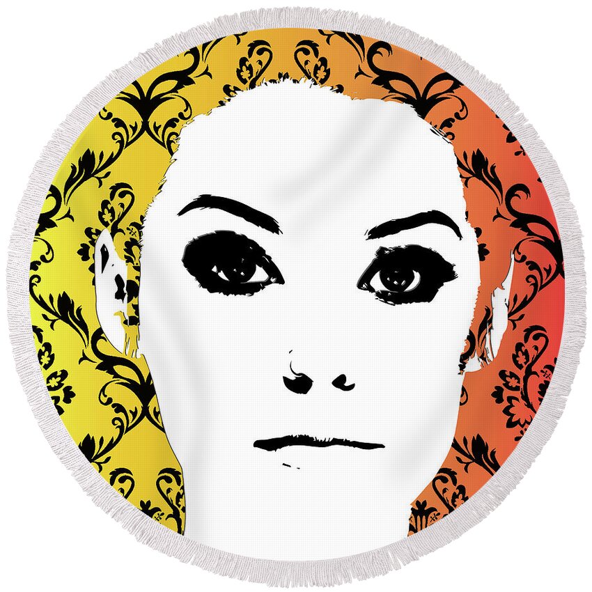 Popart Round Beach Towel featuring the photograph Face Me 4 by Thomas Leparskas