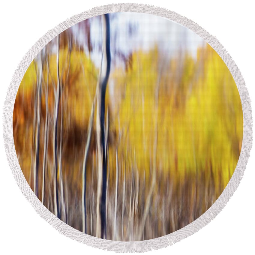 Abstract Round Beach Towel featuring the photograph Fall Abstract by Mircea Costina Photography
