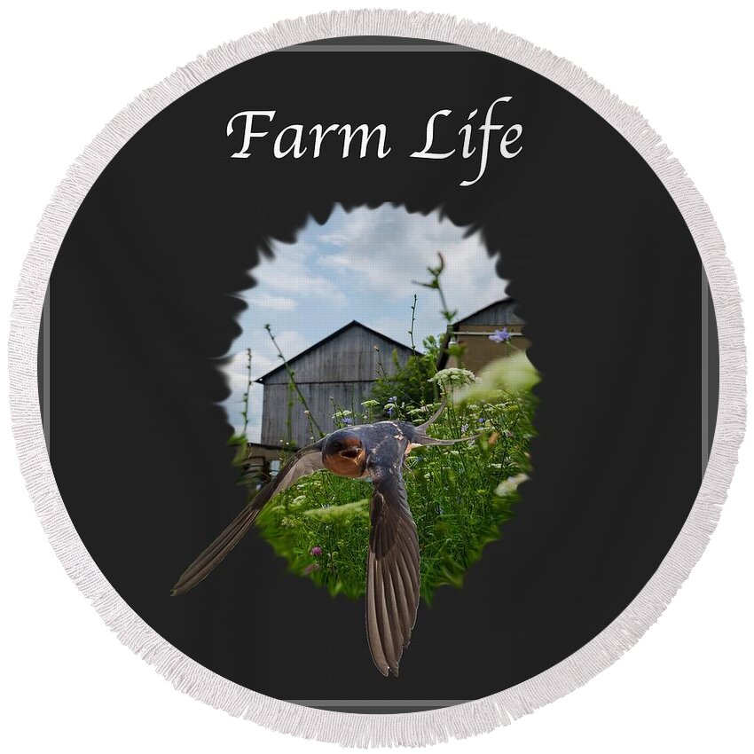 Farm Round Beach Towel featuring the photograph Farm Life by Holden The Moment