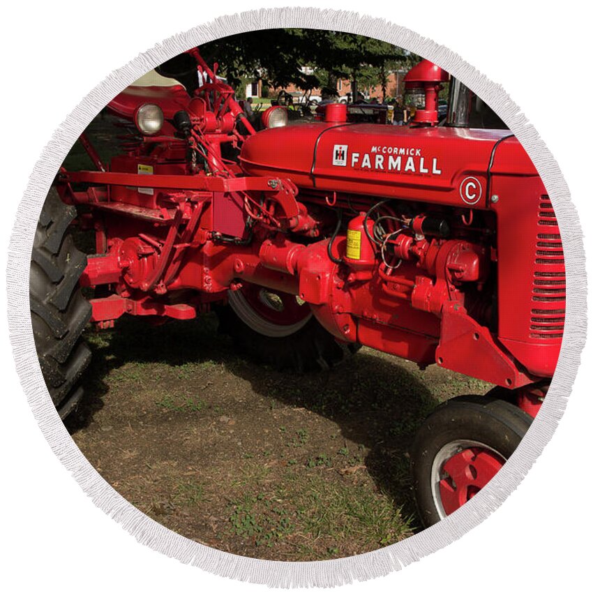 Tractor Round Beach Towel featuring the photograph Farmall C by Mike Eingle
