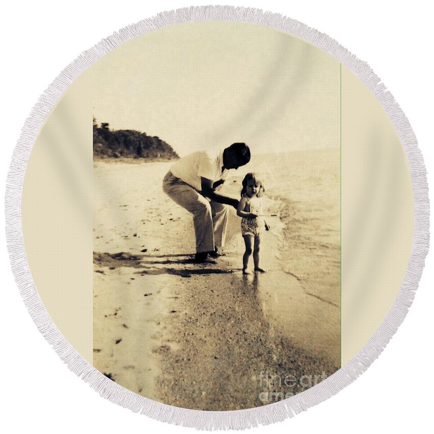Father Round Beach Towel featuring the photograph Father's Day by Michael Krek