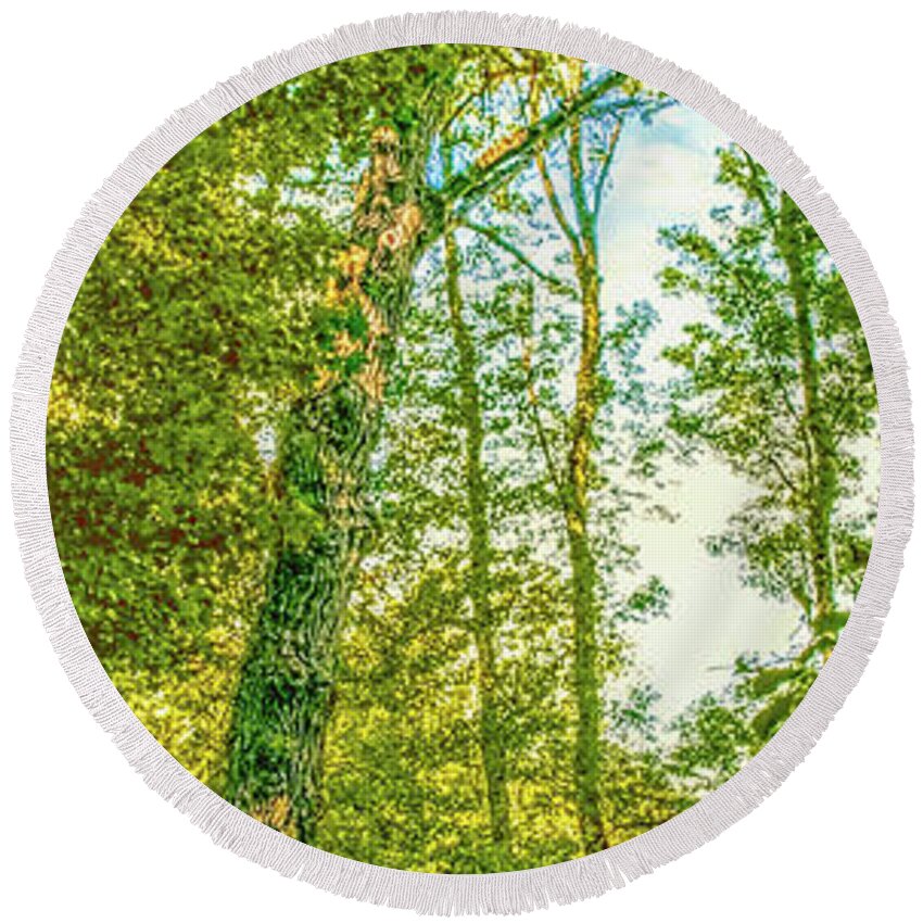 Tree Round Beach Towel featuring the photograph Female tree. by Leif Sohlman