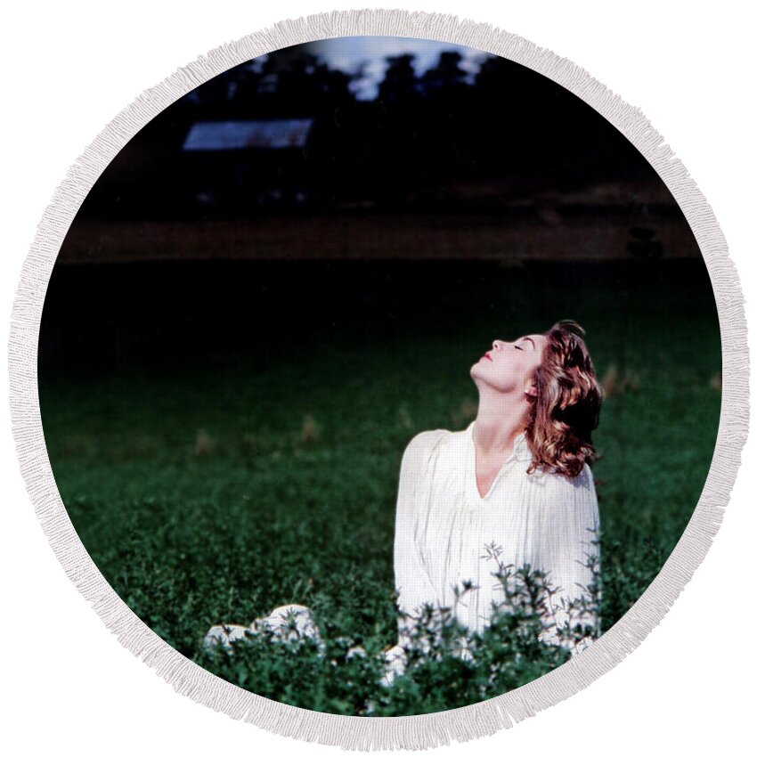 Woman Round Beach Towel featuring the photograph Field Of Dreams by DArcy Evans