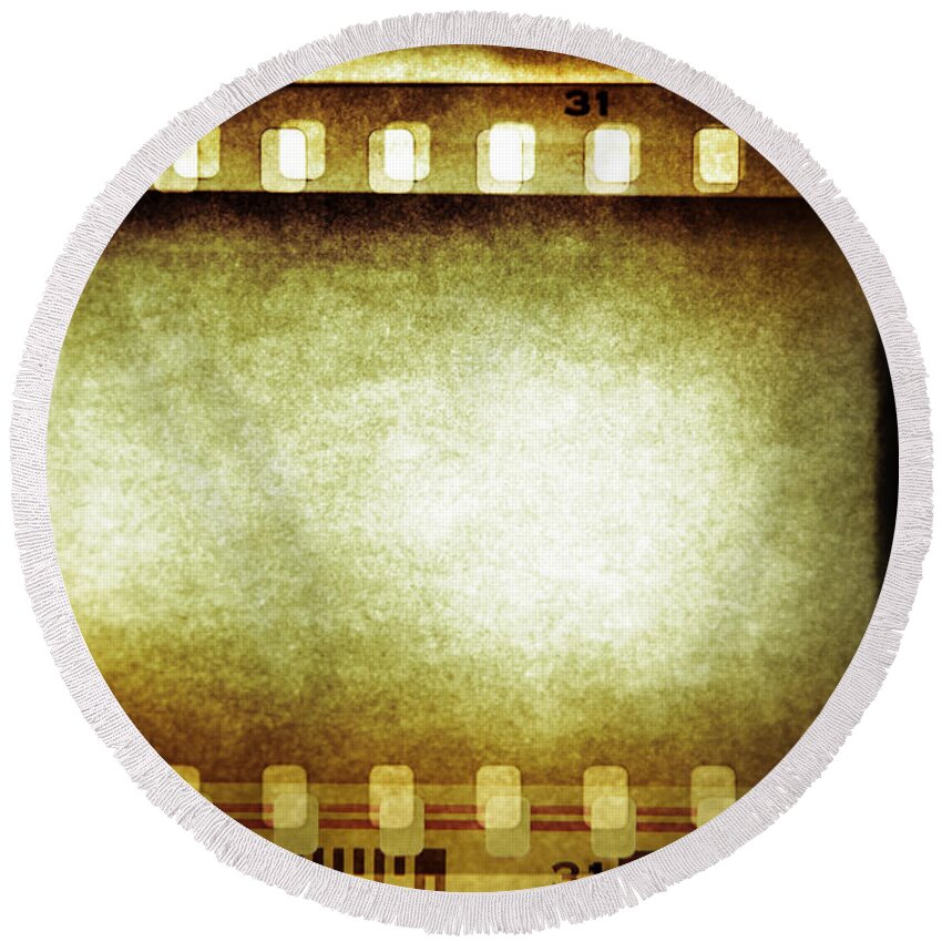 Film Round Beach Towel featuring the photograph Filmstrip by Les Cunliffe